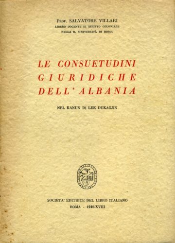 Consuetudini Giuridiche Dell'Albania Copertina Libro