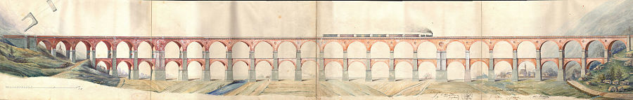 Borovnica Viaduct Piano Originale di Carlo Ghega