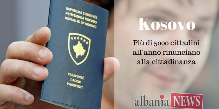Kosovo: più di 5000 cittadini all’anno rinunciano alla cittadinanza kosovara