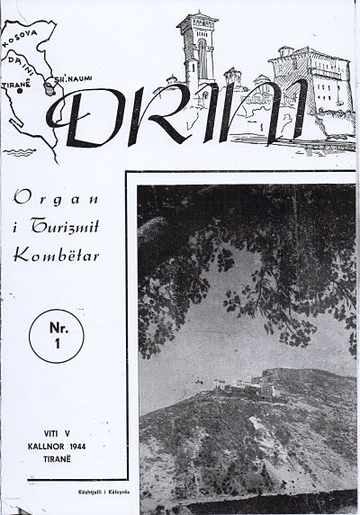 Copertina della rivista Drini- Bollettino mensile del Turismo Albanese