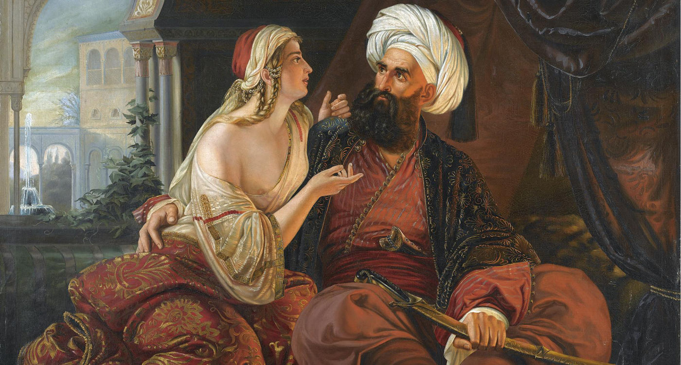 Ali Pascià e la sua Favorita, la cristiana Kyra Vassiliki - quadro di Paul Emil Jacobs.