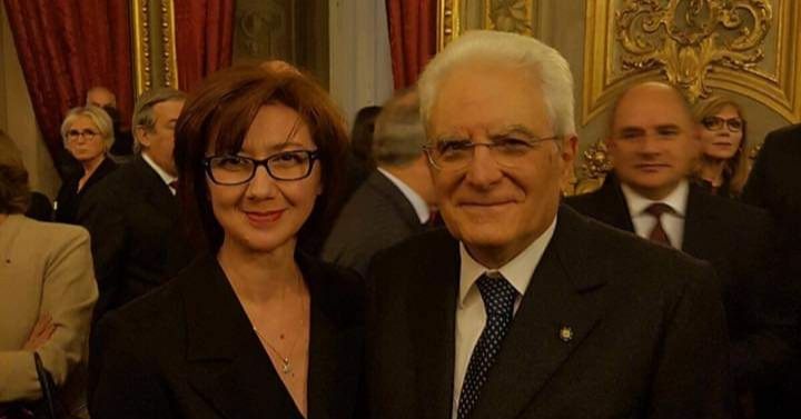 Anila Bitri Lani, l'ambasciatore albanese a Roma e Sergio Mattarella, Presidente d'Italia