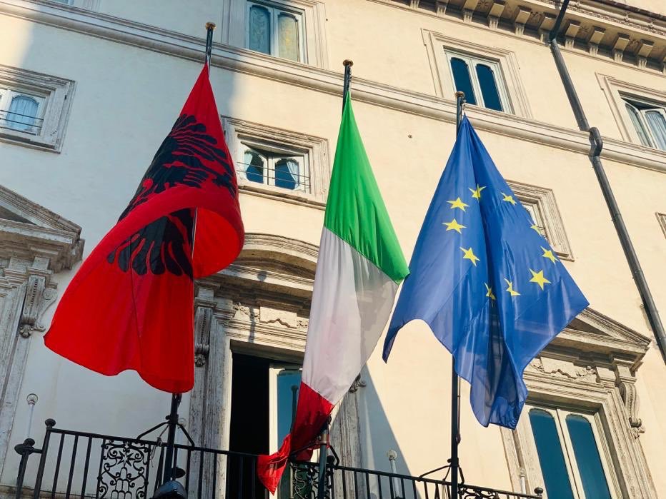 Bandiera Albania Italia Roma