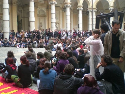 Protesta universitaria a Torino