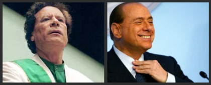 Mu'ammar Gheddafi e Silvio Bersluconi